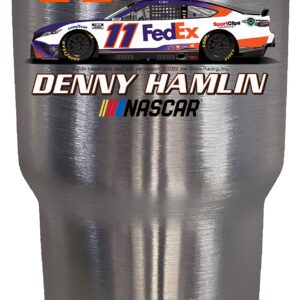 R and R Imports Nascar #11 Denny Hamlin 24 oz Stainless Steel Tumbler Car Design (Stainless Steel)