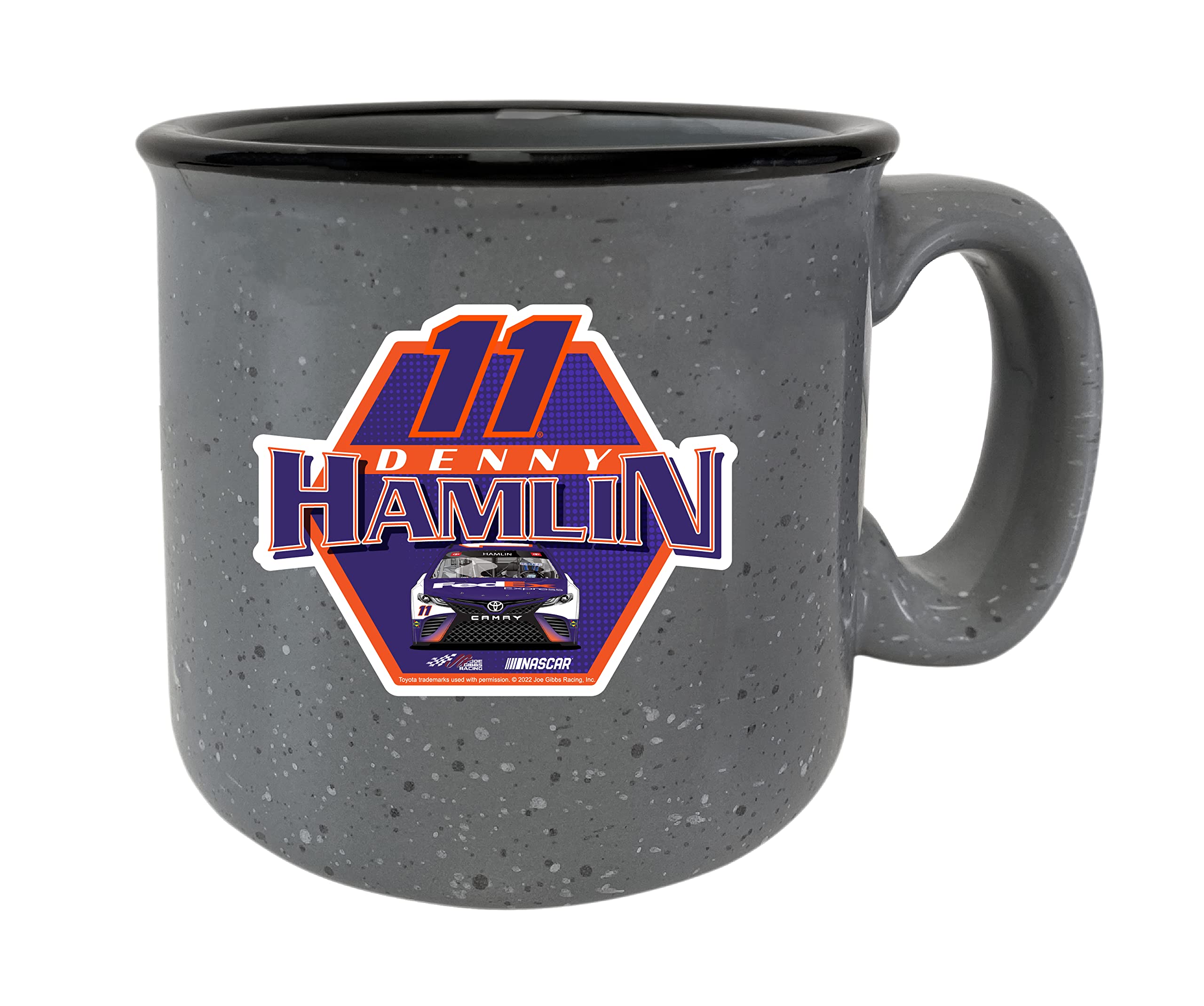 R and R Imports Nascar #11 Denny Hamlin Ceramic Coffee Mug (Grey) 16 oz