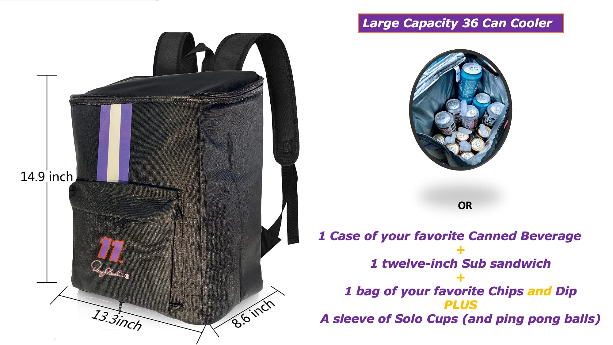 FOCO Cooler Backpack - Portable Soft Insulated Bag Holds 36 Cans - Show Your Team Spirit with Officially Licensed Fan Gear