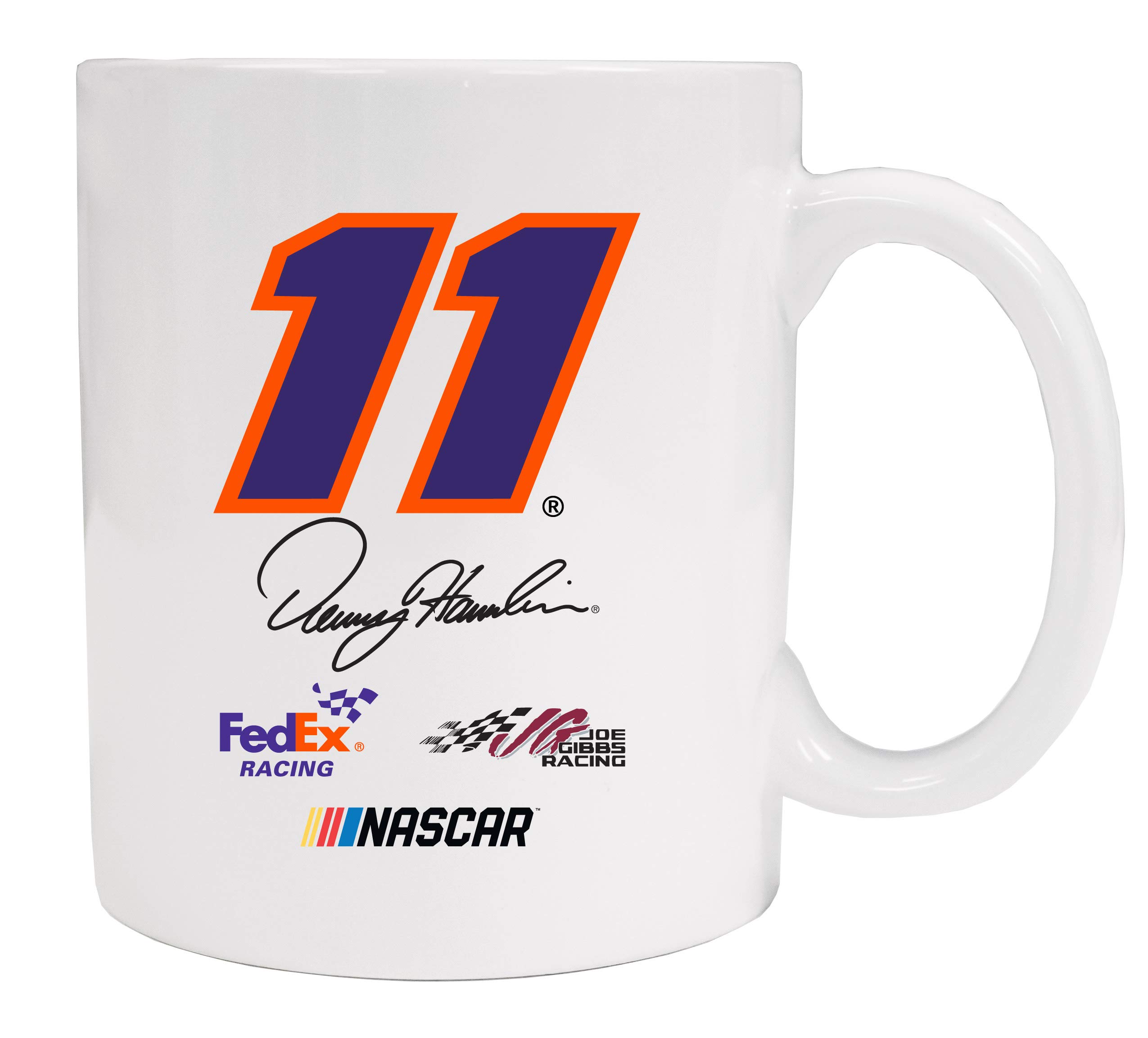 Denny Hamlin #11 Ceramic White Mug New for 2020 (White).