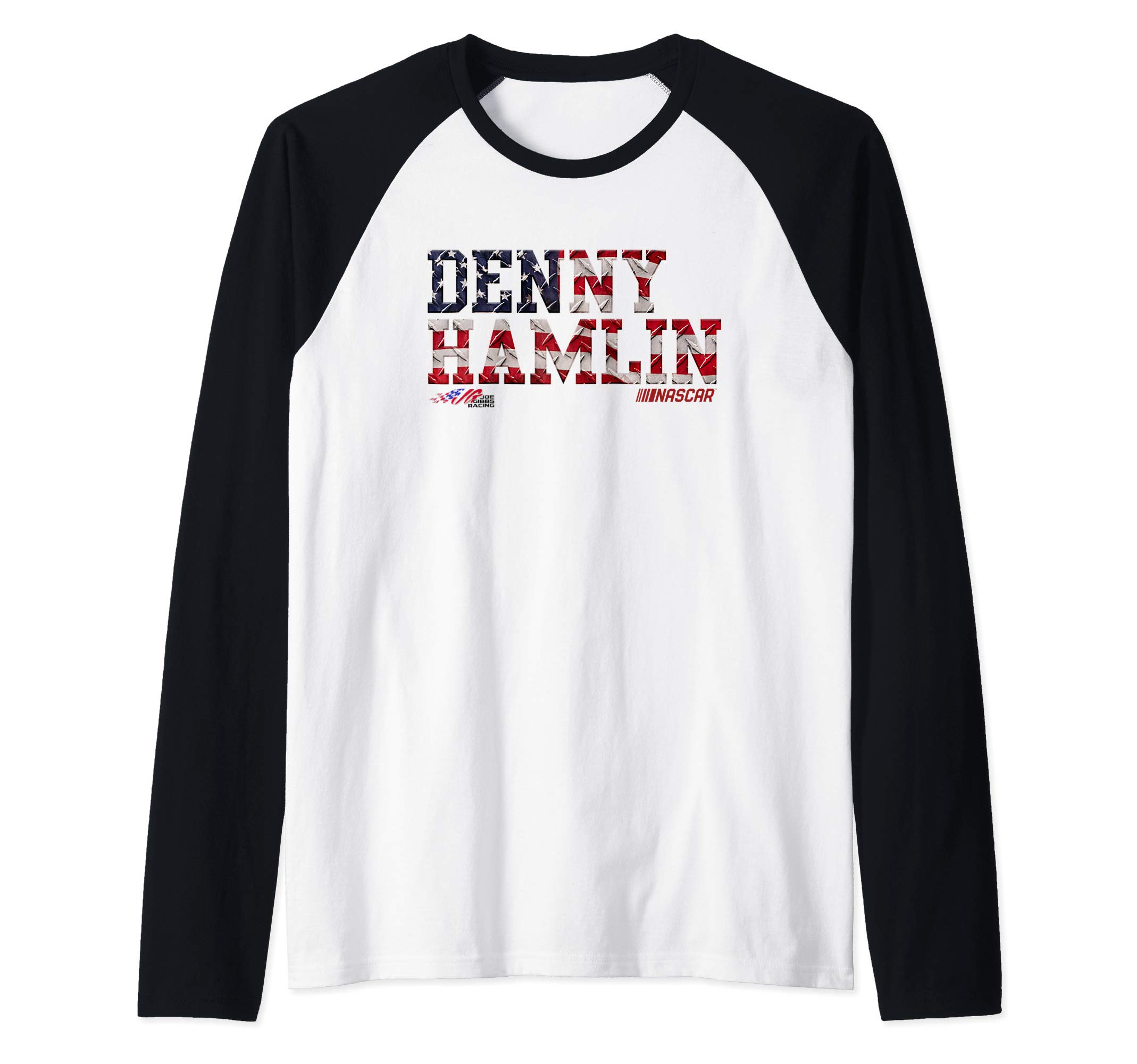 NASCAR - Denny Hamlin - Americana Raglan Baseball Tee