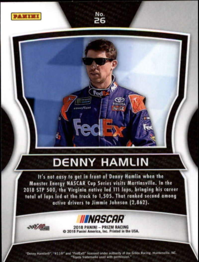 2018 Panini Prizm #26 Denny Hamlin FedEx Express/Joe Gibbs Racing/Toyota Racing Card