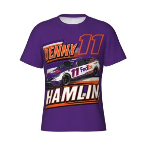 denny hamlin 11 men's t-shirt crewneck t-shirt tight sport short sleeve classic printing performance