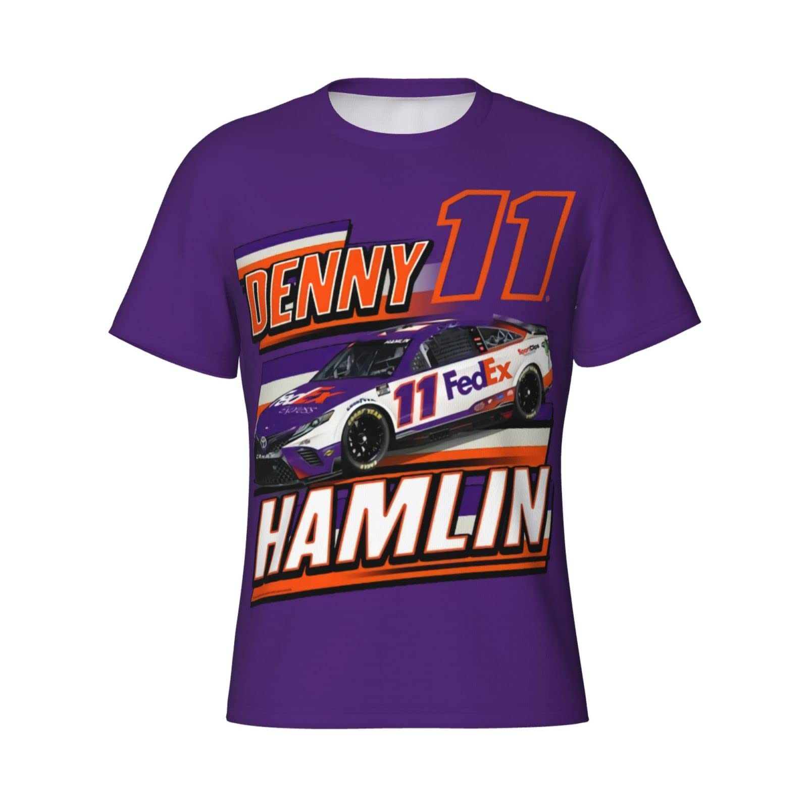 Denny Hamlin 11 Men's T-Shirt Crewneck T-Shirt Tight Sport Short Sleeve Classic Printing Performance