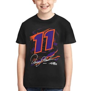 yinfa denny hamlin 11 shirt for teen girl & boy printing performance short sleeve tee black