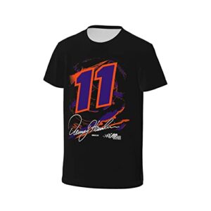 YINFA Denny Hamlin 11 Shirt for Teen Girl & Boy Printing Performance Short Sleeve Tee Black