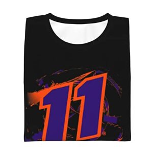 YINFA Denny Hamlin 11 Shirt for Teen Girl & Boy Printing Performance Short Sleeve Tee Black