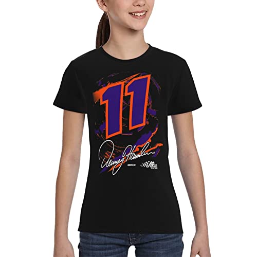 YINFA Denny Hamlin 11 Shirt for Teen Girl & Boy Printing Performance Short Sleeve Tee Black