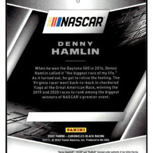 2022 Panini Chronicles Black Green #6 DENNY HAMLIN NM+-MT+ NASCAR Racing FedEx Express/Joe Gibbs Racing/Toyota Racing