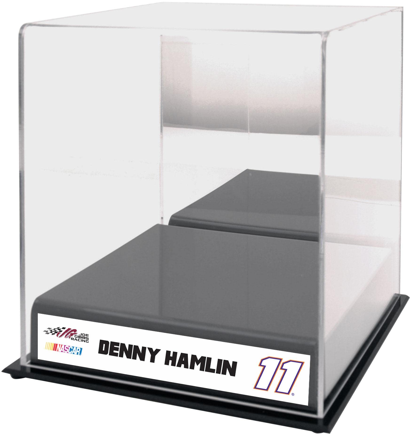 Denny Hamlin #11 Joe Gibbs Racing Sublimated Logo Acrylic Mini Helmet Case - Nascar Display Cases Logo ''Case Only''