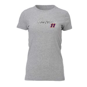 ouray sportswear nascar women's vintage sheer tee denny hamlin, heather grey, medium