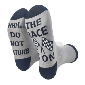 zhantuone socks gift，shhh...do not disturb，the race is on， racing fans gift socks，race car socks，race car gift， racing game gift