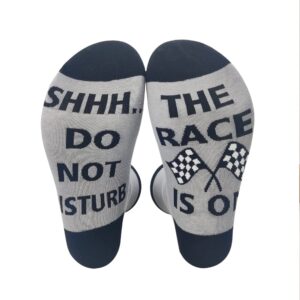 ZHANTUONE Socks Gift，Shhh...Do Not Disturb，The Race is on， Racing Fans Gift Socks，Race Car Socks，Race Car Gift， Racing Game Gift