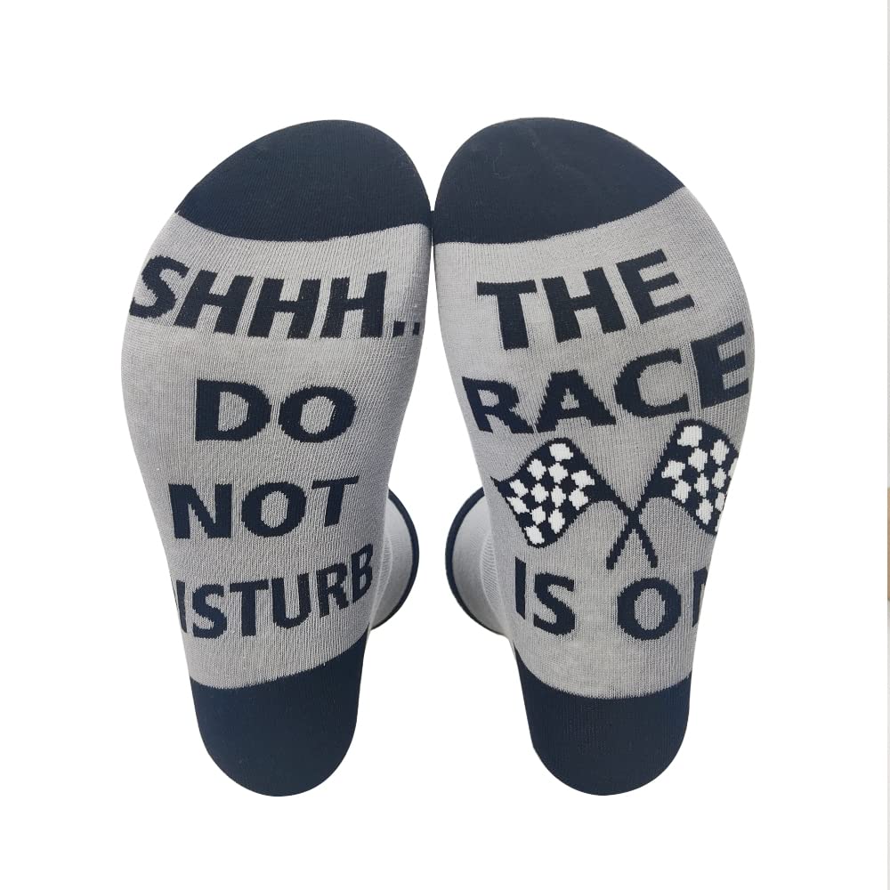 ZHANTUONE Socks Gift，Shhh...Do Not Disturb，The Race is on， Racing Fans Gift Socks，Race Car Socks，Race Car Gift， Racing Game Gift