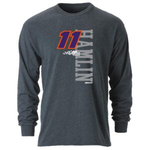 ouray sportswear nascar ouray l/s tee denny hamlin, graphite, large