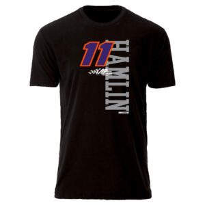 ouray sportswear nascar sueded s/s tee denny hamlin, black/vertical, large