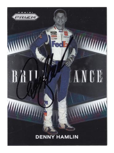 AUTOGRAPHED Denny Hamlin 2022 Panini Prizm Racing BRILLIANCE Signed NASCAR Collectible Insert Trading Card with COA