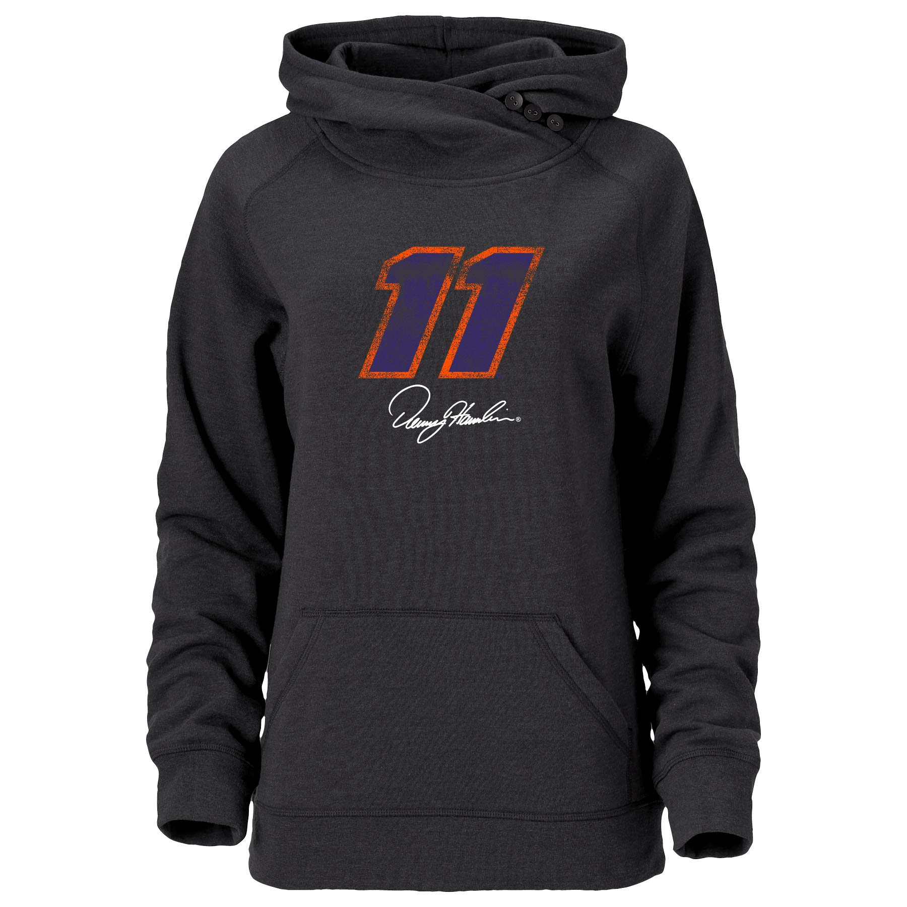 Ouray Sportswear NASCAR Women's Asym Redux Hood Denny Hamlin, Charcoal, Large