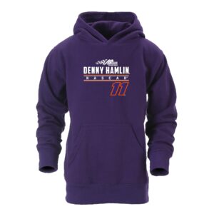 ouray sportswear nascar youth go-to hood denny hamlin, purple, small