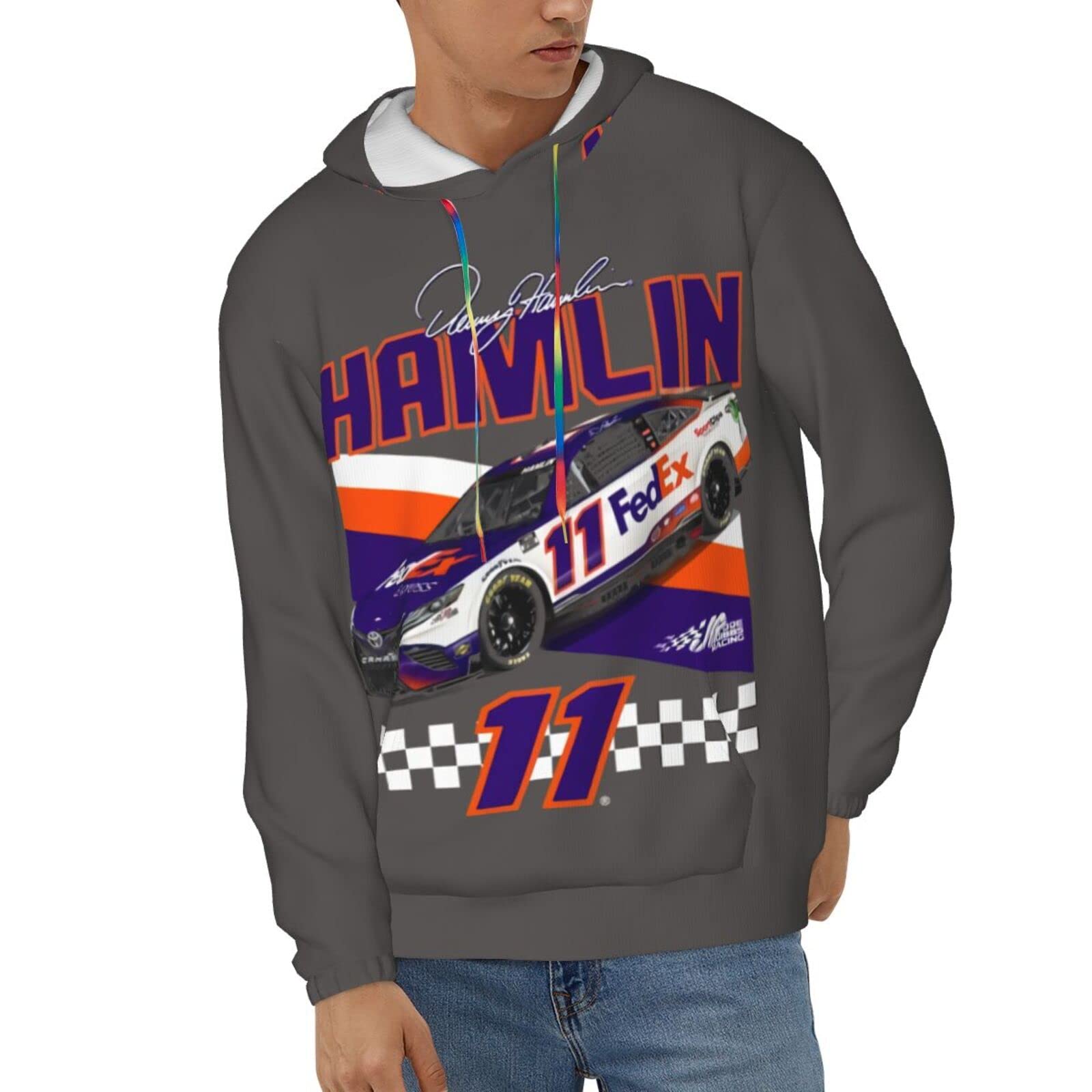 ASFRSH Denny Hamlin 11 Men'S Pullover Hoodie Casual Hooded Sweatshirt Best Hoodies Sportswear Tracksuit