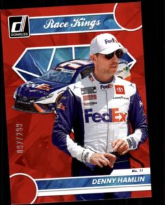 2023 donruss racing red #14 denny hamlin s299 fedex express/joe gibbs racing/toyota race kings official nascar trading card (stock photo shown, near mint to mint condition)