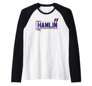 nascar - denny hamlin - stripes raglan baseball tee