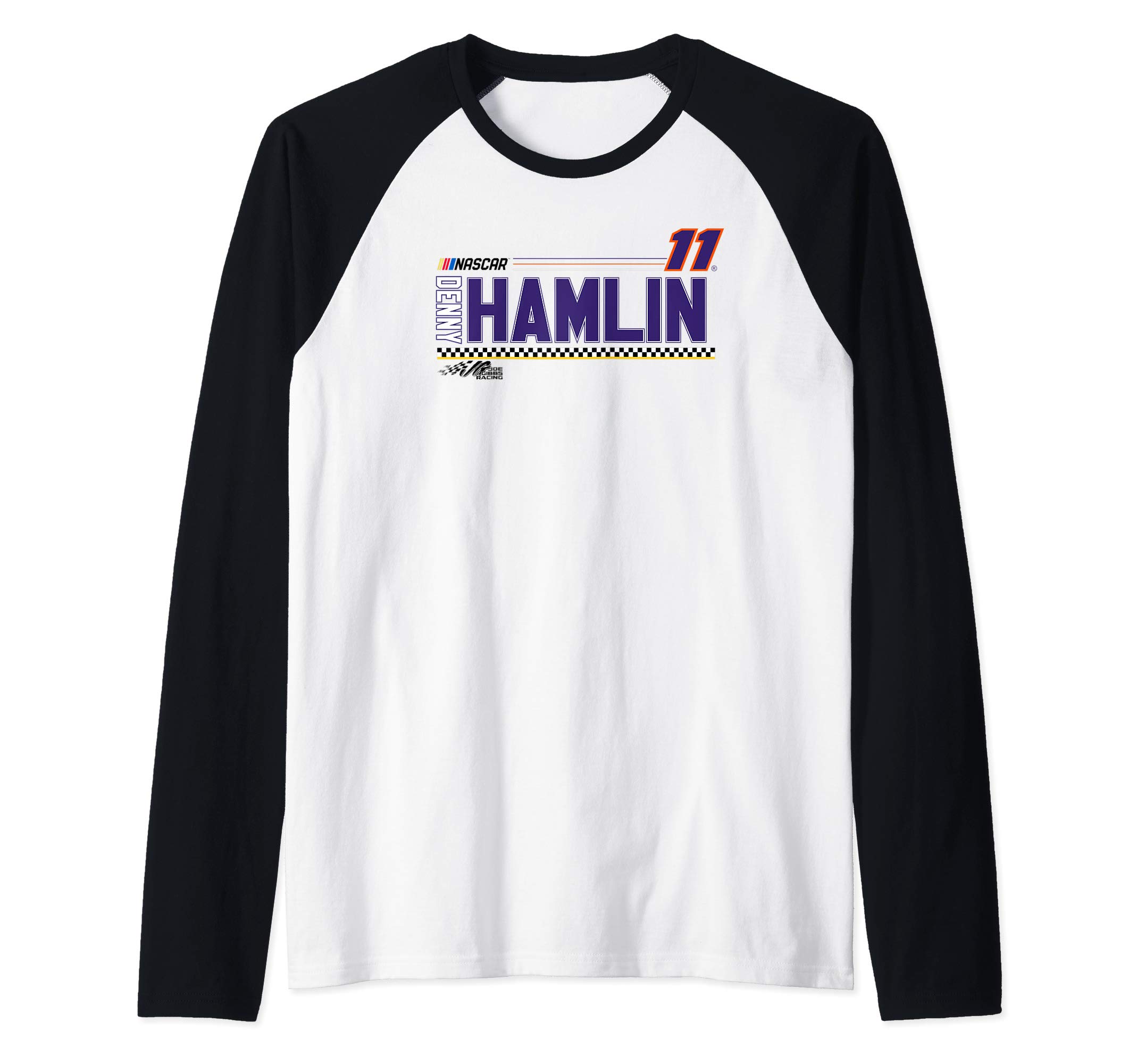 NASCAR - Denny Hamlin - Stripes Raglan Baseball Tee