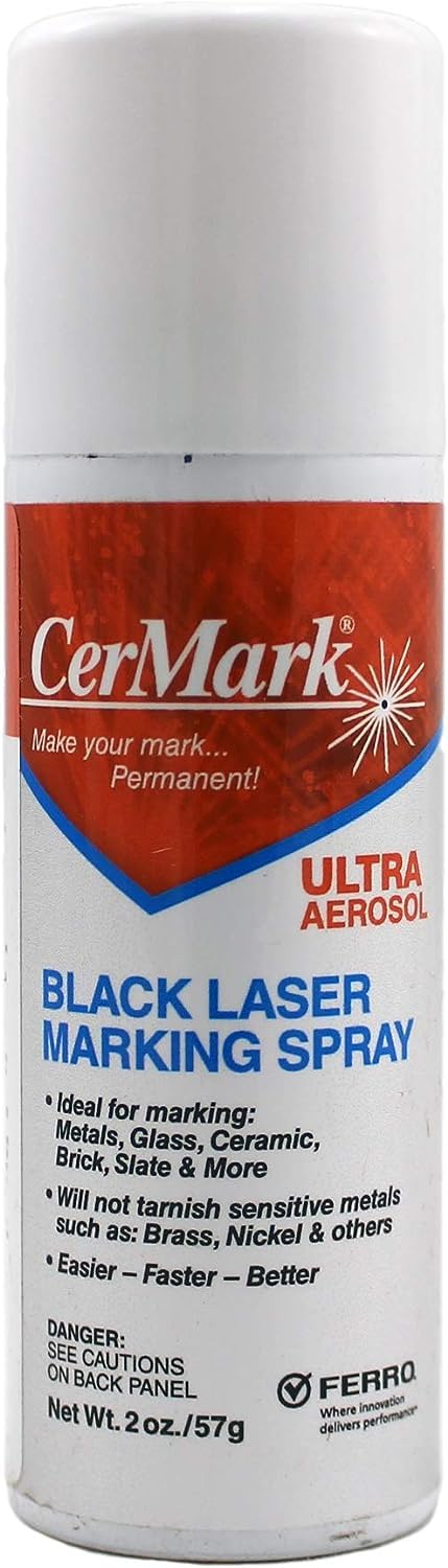 CerMark Ultra Laser Marking Aerosol, Improve Lasered Work, All In One High Performance Laser Marketing Aerosol For Metal, (2-Pack), 2 Oz