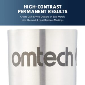 OMTech Laser Marking Spray, Metal Laser Marking Fluid for CO2 Laser Engravers, 2 13oz Aerosol High Contrast Spray for Black Laser Engraving Metal, Laser Ink Agent for Aluminum Stainless Steel Brass