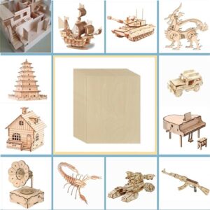 Unfinished Wood Pieces,25Pcs Basswood Sheets 1/16,Thin Plywood Wood Sheets for Crafts,Perfect for DIY Projects, Painting, Drawing, Laser, Wood Engraving, Wood Burning and CNC Cutting(150x100x1.5mm)