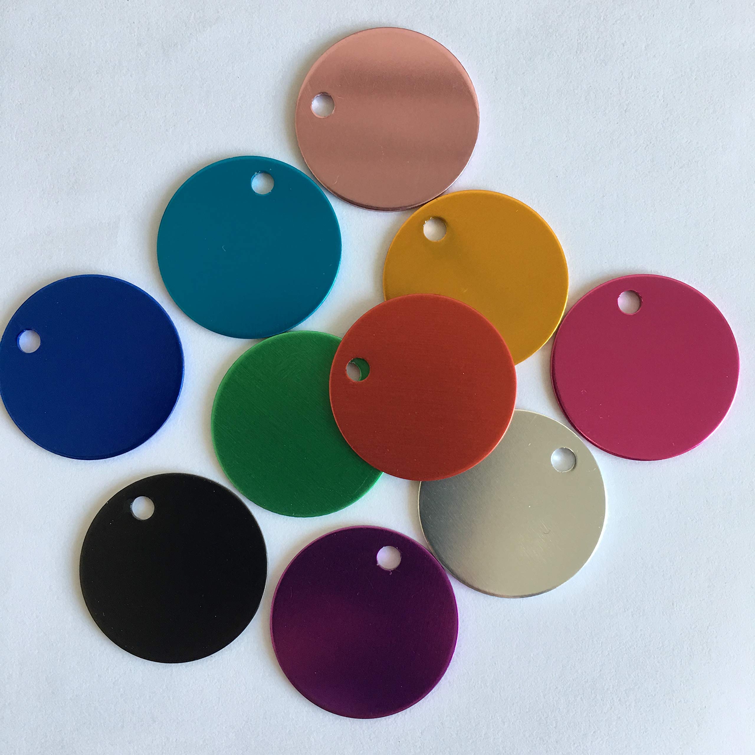 Colorful Round Anodized Aluminum Stamping Blanks Discs 25mm (Pack of 10) (Color Mix)