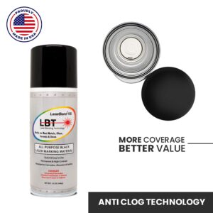 Aerosol Black Laser Marking Spray - LaserBond 100 (12 oz), (3 Pack) Works with All Laser Engravers, Printers | CO2, Fiber & YAG Laser | LBT 100 Permanently Marks on Most Metals, Glass & Ceramic