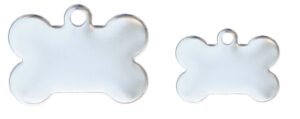 10 bulk wholesale blank bone shape premium pet id tag in polished stainless steel (large 1.5"x1.25")