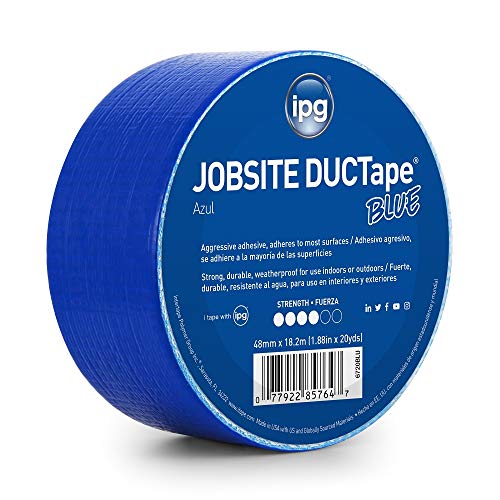 IPG 6720BLU JobSite DUCTape, Colored Duct Tape, 1.88" x 20 yd, Blue (Single Roll)