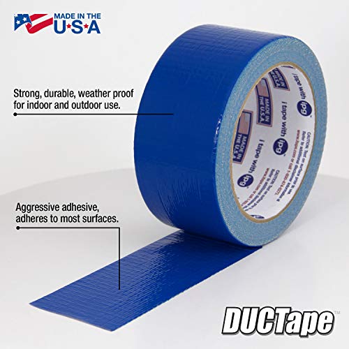 IPG 6720BLU JobSite DUCTape, Colored Duct Tape, 1.88" x 20 yd, Blue (Single Roll)