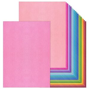 20 sheets rainbow colorful cardstock textured assorted colored paper 250gsm single-sided printed thick card stock for card making, scrapbooking