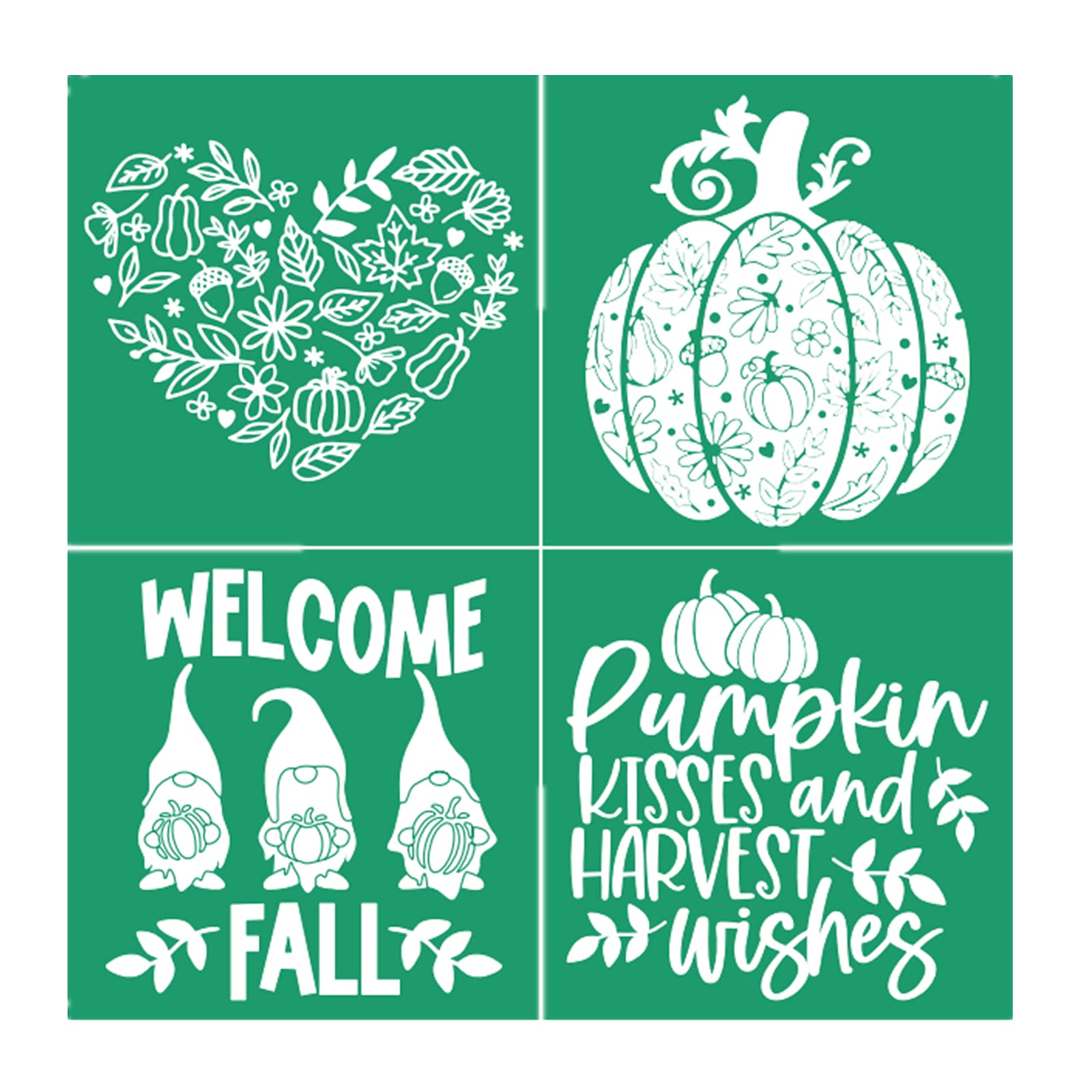 JAJADO Self Adhesive Silk Screen Stencils Pumpkin Kisses Harvest Autumn Wild Flowers Fall Shirt Mesh Transfers Reusable Chalk Paint Stencils for Wood/Fabric/Pillow/Wall DIY Home Decor Craft Project