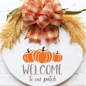 JAJADO Self Adhesive Silk Screen Stencils Pumpkin Kisses Harvest Autumn Wild Flowers Fall Shirt Mesh Transfers Reusable Chalk Paint Stencils for Wood/Fabric/Pillow/Wall DIY Home Decor Craft Project