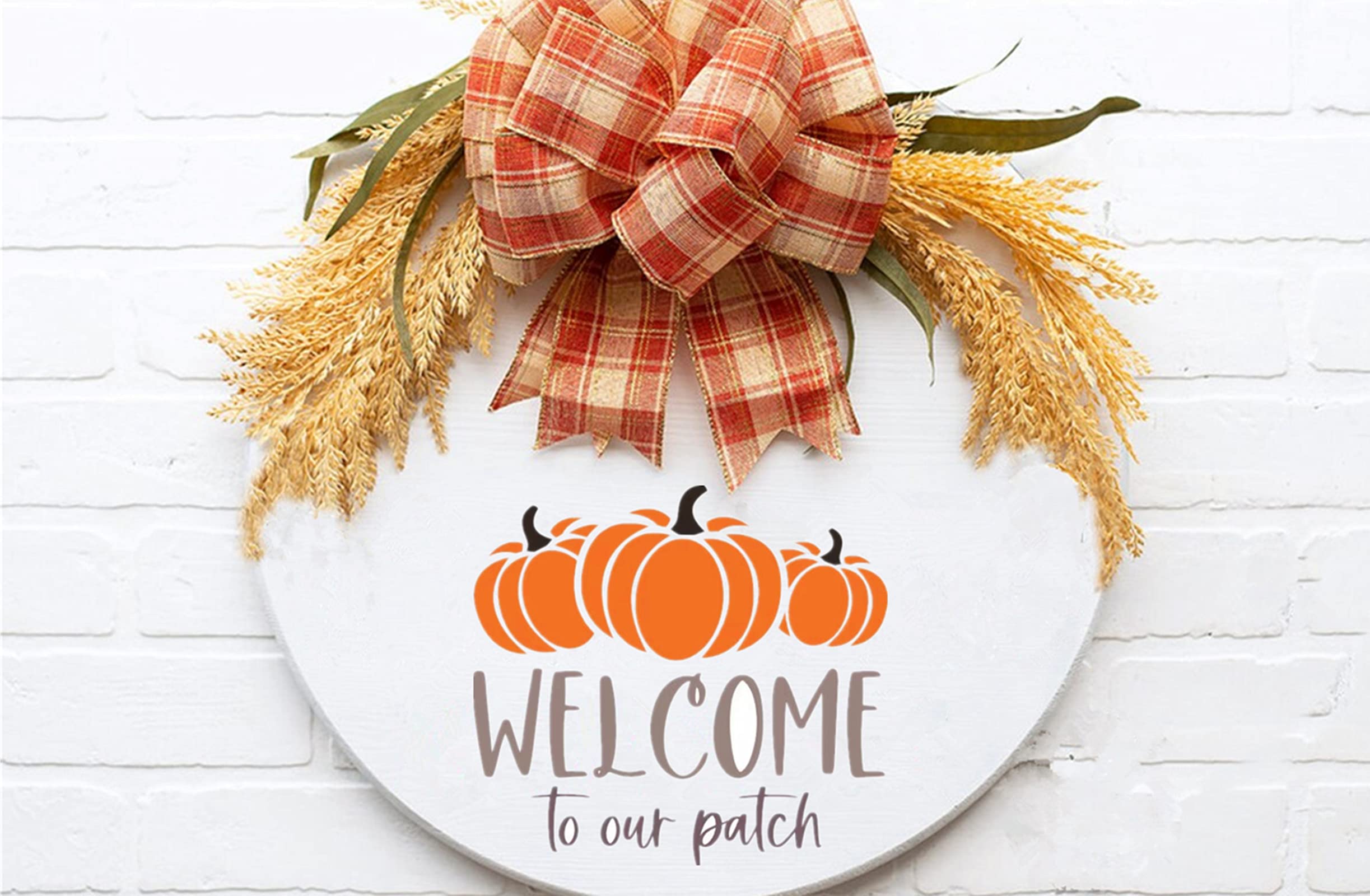 JAJADO Self Adhesive Silk Screen Stencils Pumpkin Kisses Harvest Autumn Wild Flowers Fall Shirt Mesh Transfers Reusable Chalk Paint Stencils for Wood/Fabric/Pillow/Wall DIY Home Decor Craft Project