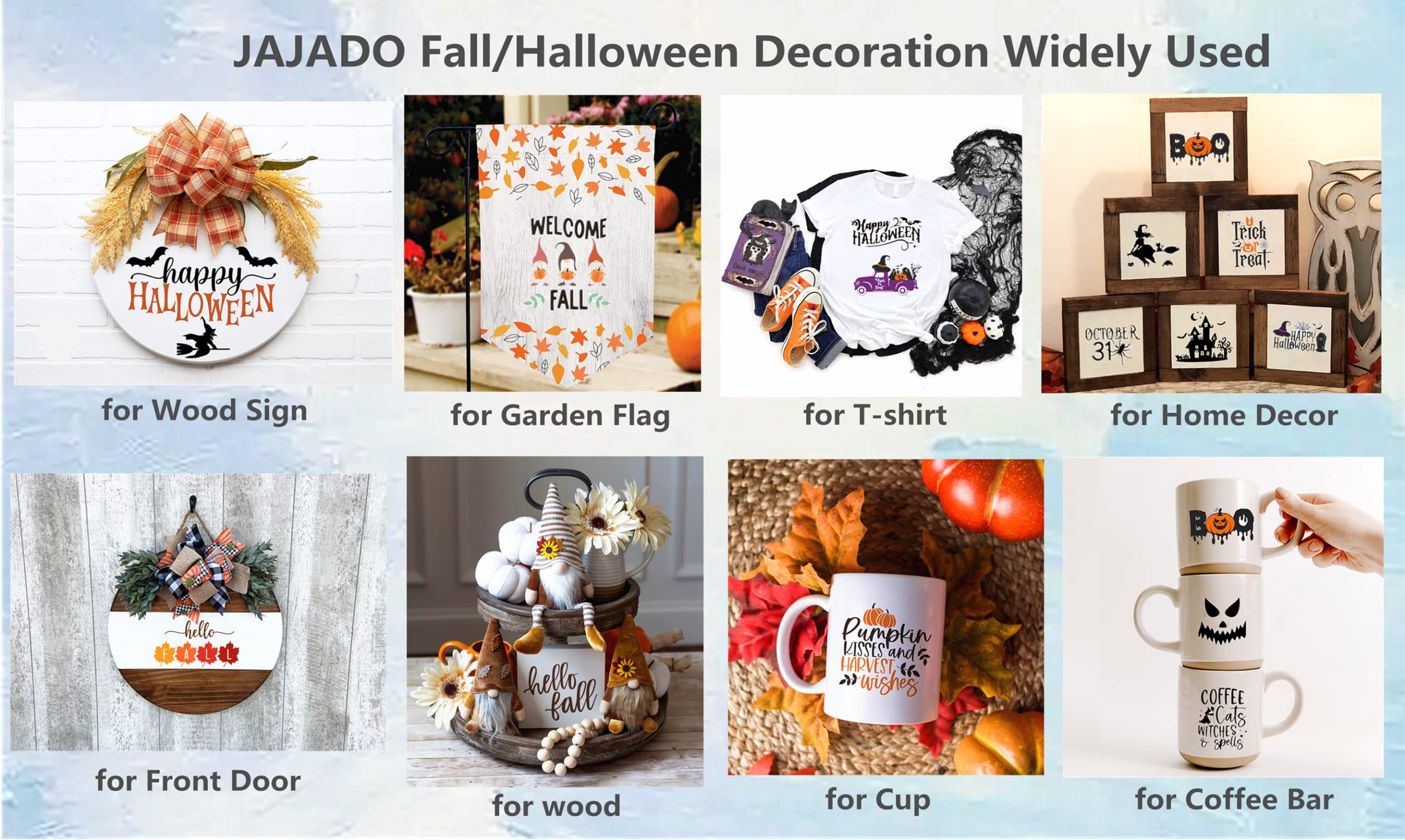 JAJADO Self Adhesive Silk Screen Stencils Pumpkin Kisses Harvest Autumn Wild Flowers Fall Shirt Mesh Transfers Reusable Chalk Paint Stencils for Wood/Fabric/Pillow/Wall DIY Home Decor Craft Project