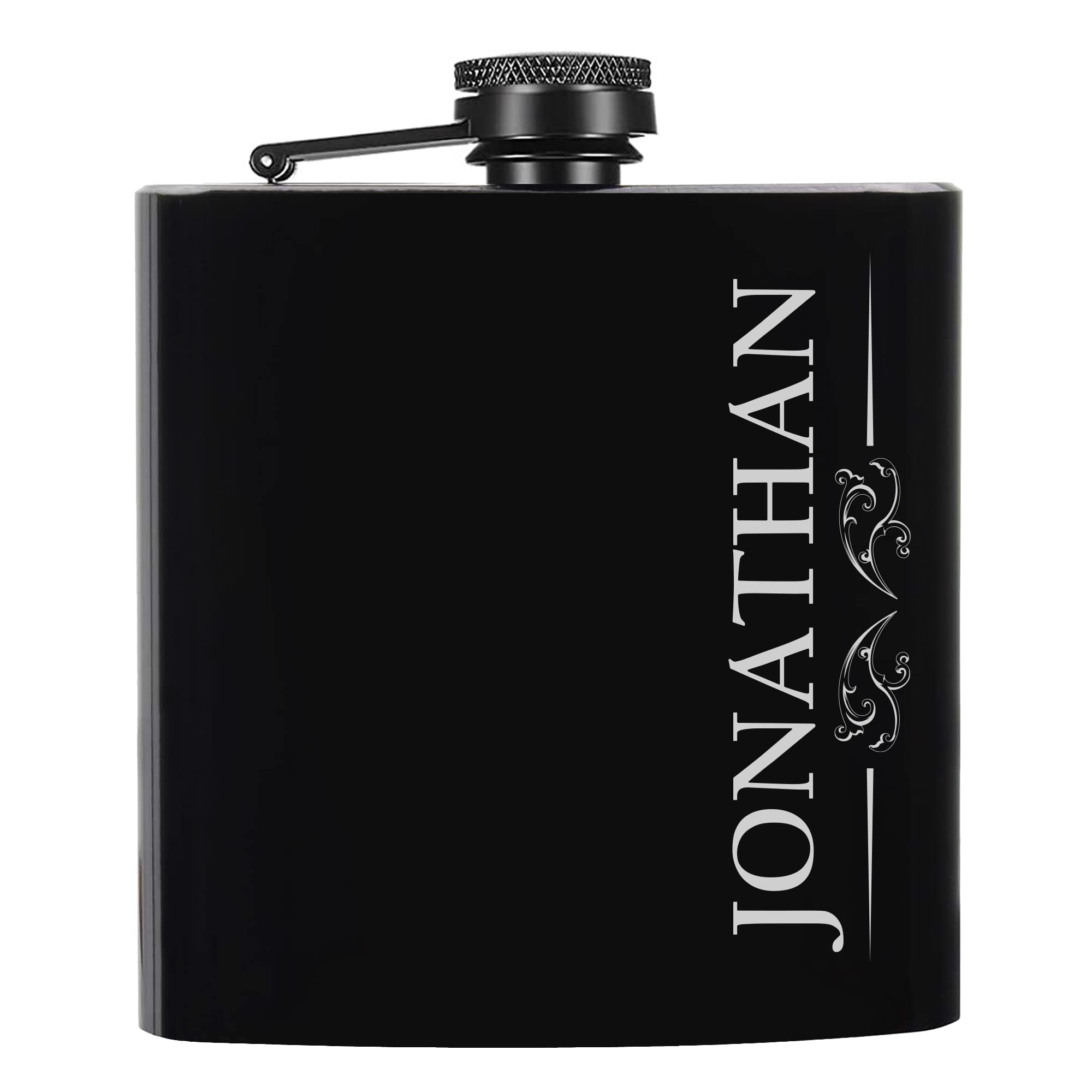 Klin Living Personalized Flask for Men, Custom Flask, Personalized Flask, Groomsmen Flask, Flasks for Liquor for Men, Engraved Flask for Men, Whiskey Flask, 6 oz Flasks with Mini Funnel (3)