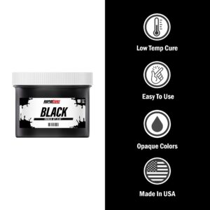 Rapid Cure® Screen Printing Ink Black (8 oz.) - Plastisol Ink for Screen Printing Fabric - Low Temperature Curing Plastisol by Screen Print Direct® - Black Plastisol Ink for Silk Screen