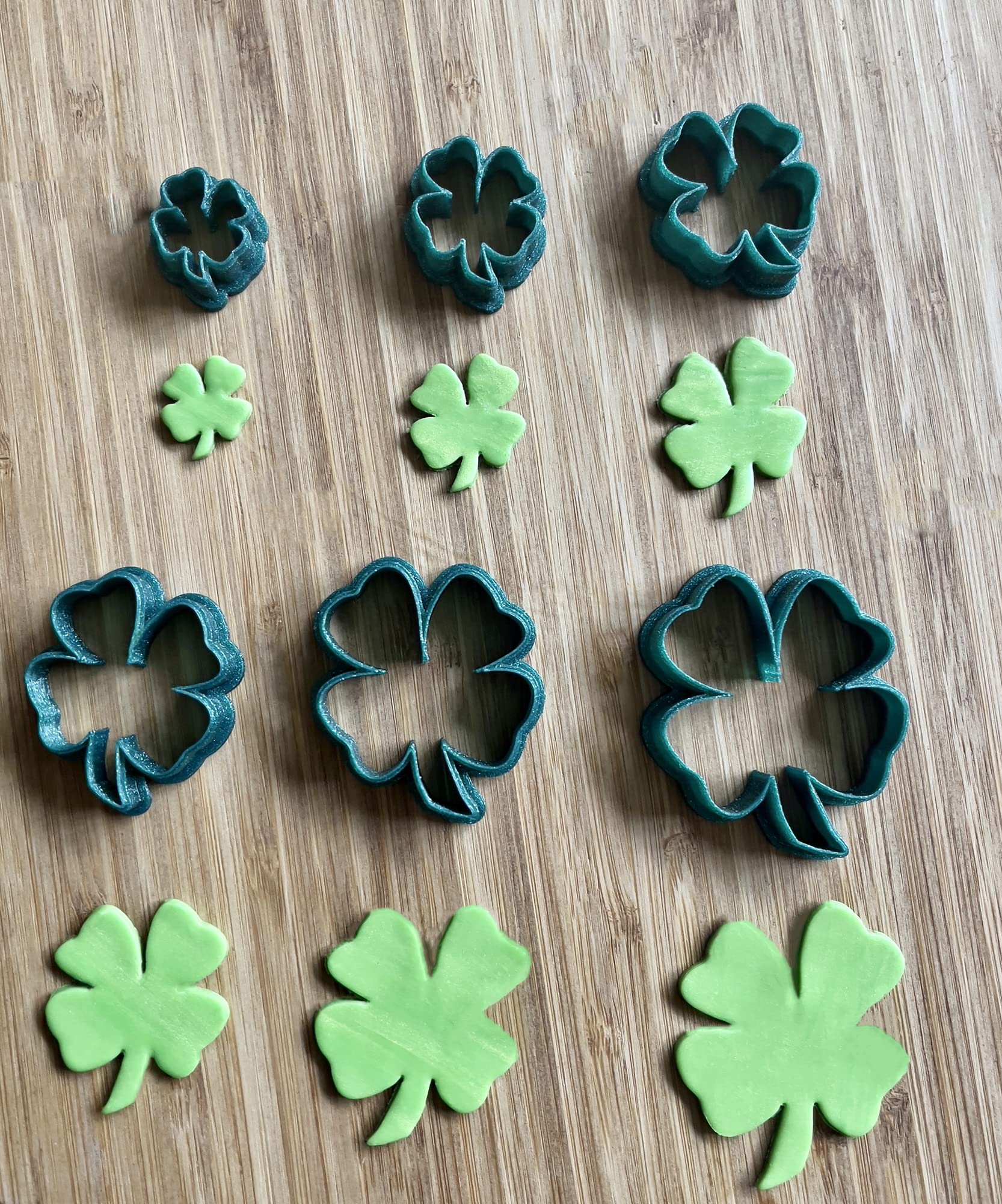 Four Leaf Clover set of 6 Shapes Clay Cutters St. Patrick's Day/Jewelry Tools/Earring Making/Polymer Clay Tools/USA/Necklace Making