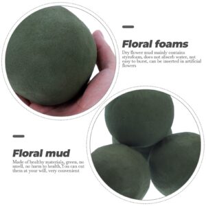 6 Pcs Flower Round Brown Dry Floral Foam Blocks for Wedding Birthdays Decorations 3.54 inch