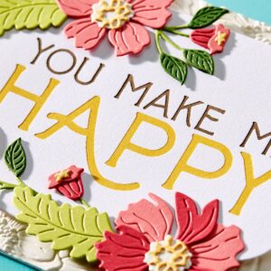 Spellbinders You Make Me Happy BetterPress Letterpress Press Plates, Metal