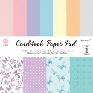 12x12 solid colored easter scrapbooking cardstock paper - 36 sheets 220gsm pastel construction paper assorted colors for card making journaling planner scrapbook materials supplies