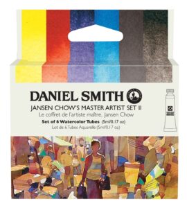 daniel smith transparent watercolor paint, extra fine jansen kors (2), 6 color set, 0.16 fl oz (5 ml) (no.2), 285610406