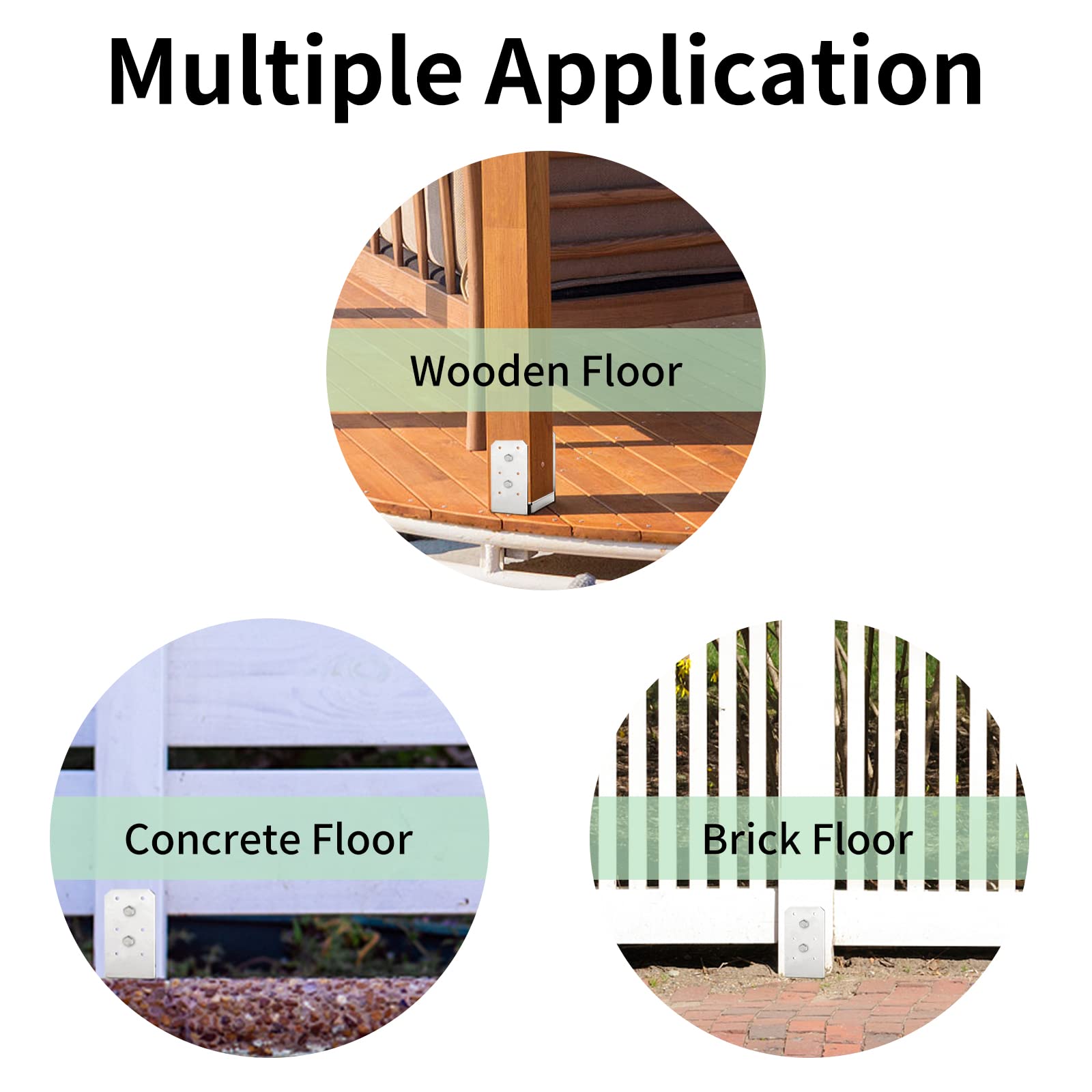 HomiShare 4"x 4" Post Base, 4Pcs Stainless Steel Post Anchor (Inner Size:3.74 x 3.15"), Adjustable Post Bracket Fits for 4"x4" Wood Post, Post Base for Rough Size Lumber (4"x4", 4Pcs)