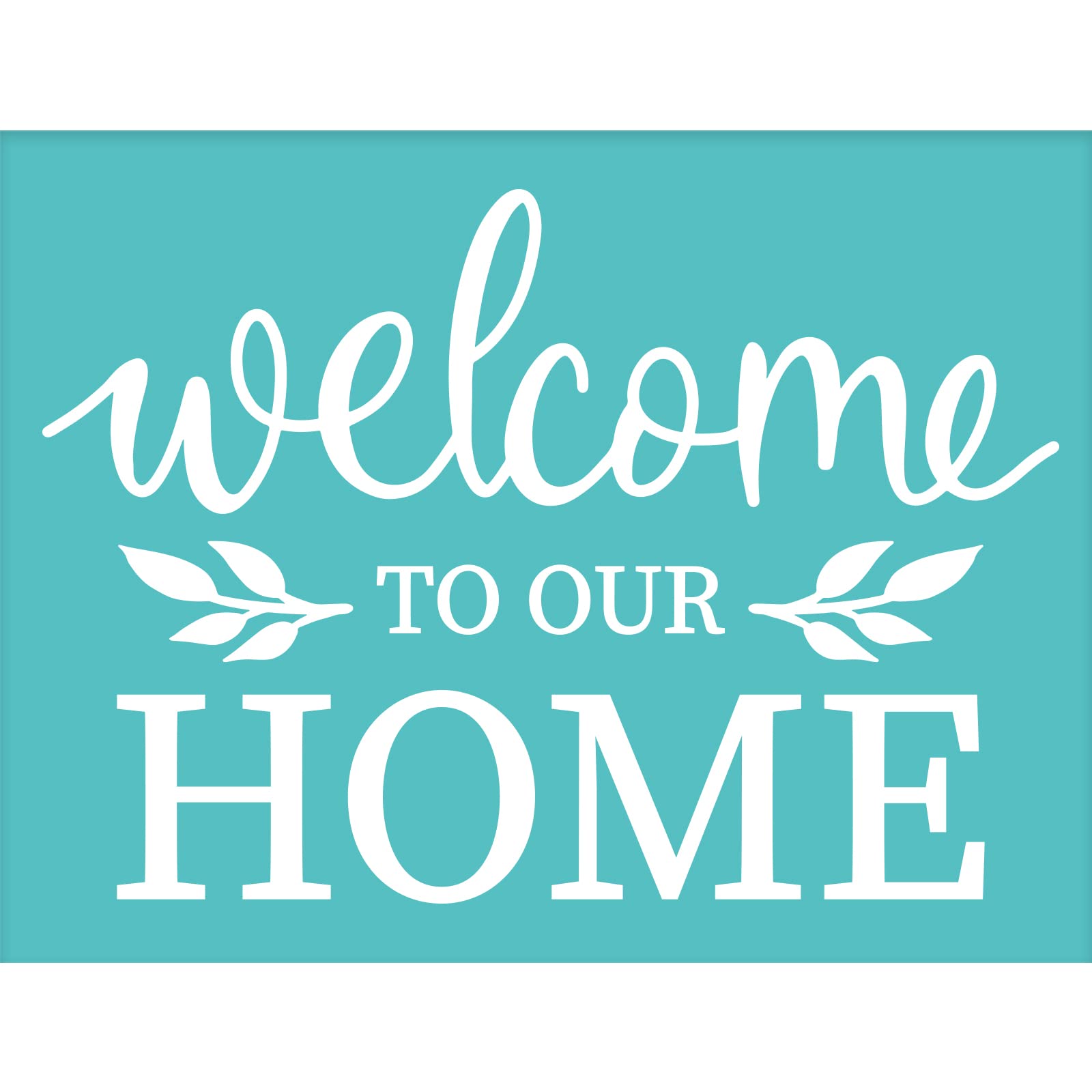 OLYCRAFT 2Pcs Self-Adhesive Silk Screen Printing Stencil Welcome Stencil "Welcome to our HOME" Reusable Mesh Stencils Transfer Washable Home Decor for DIY T-Shirt Fabric Painting - 8.6x11 Inch