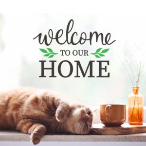 OLYCRAFT 2Pcs Self-Adhesive Silk Screen Printing Stencil Welcome Stencil "Welcome to our HOME" Reusable Mesh Stencils Transfer Washable Home Decor for DIY T-Shirt Fabric Painting - 8.6x11 Inch